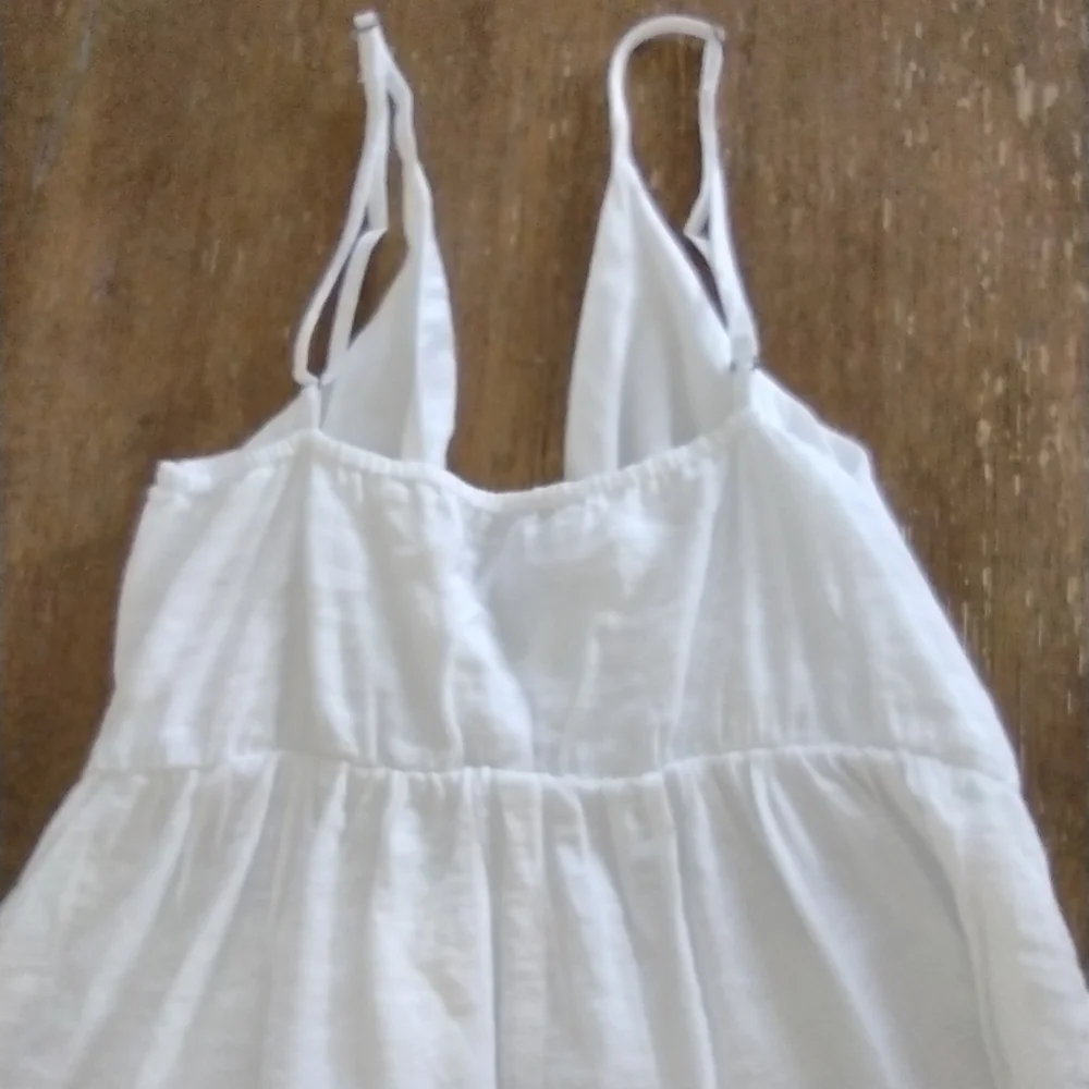 Abercrombie & Fitch White Maxi Beachy Flowy Cotton Summer Dress Size XS Tall